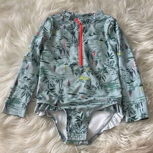 Carter's Blue and Green Tropical swimsuit